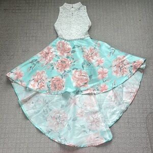 Speechless Sleeveless Sparkle Lace Top High Low Floral Dress Girl’s Size 8